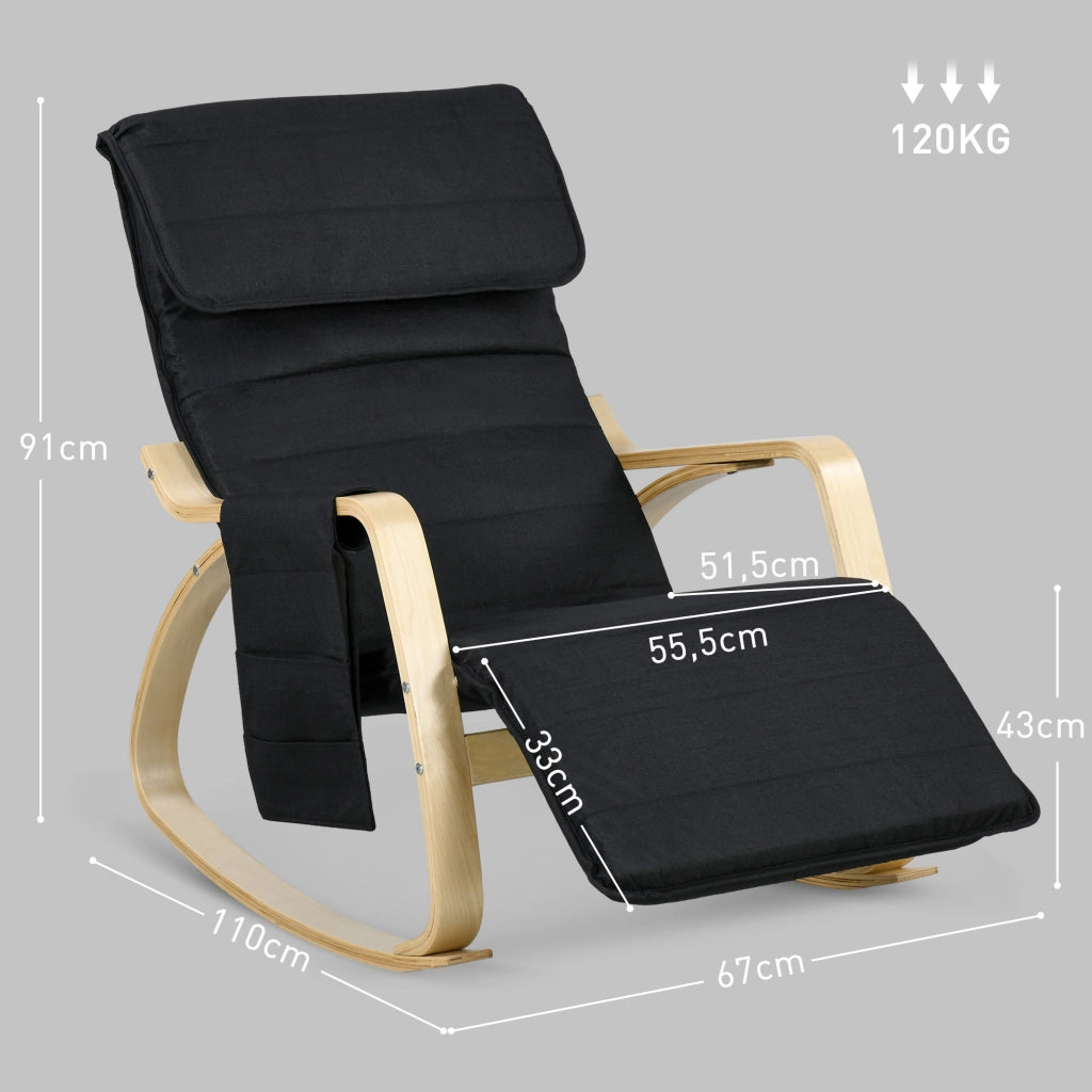Poltrona Relax Massaggiante Reclinabile con Poggiapiedi Regolabile ¨C Zephmum ¨C Tessuto Velluto Nero