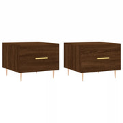 2 pz Tavolini salotto | Tavolino da caff¨¨ | Tavolino da Soggiorno Rovere Marrone 50x50x40 Legno Multistrato