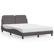 vidaXL Letto con Materasso Grigio 140x190 cm in Similpelle