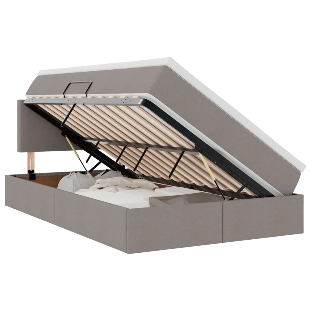 Letto con contenitore LED e materasso Tortora 120 x 200 cm