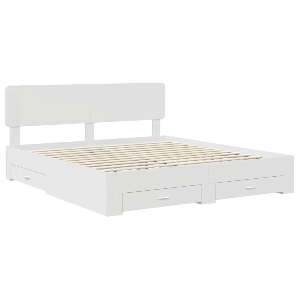 Struttura del letto Bianco 180 x 200 cm Legno multistrato