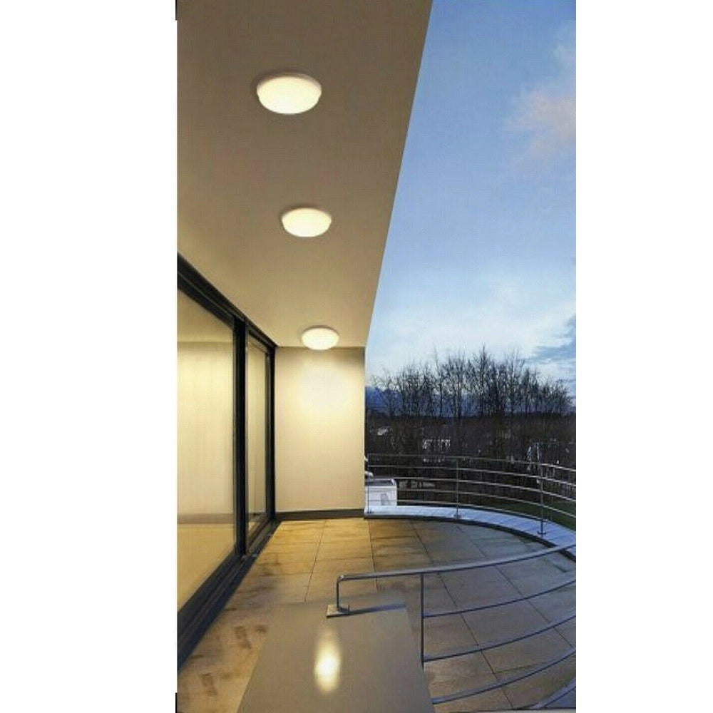 Trade Shop - Plafoniera A Soffitto Da Giardino A Led 24w Luce Fredda Calda Naturale Ip65 Es52 - -bianco Caldo      -