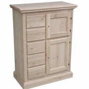 Credenza dispensa 2 porte 5 cassetti legno grezzo 75x40x100 (5000) - Mobili 2G