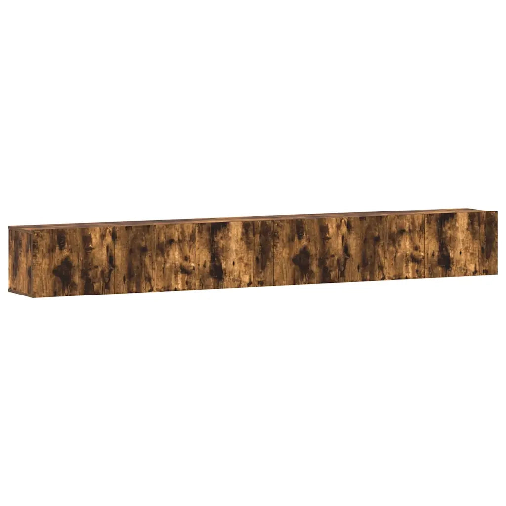 Set Mobili Porta TV 3 pz Rovere Fumo in Legno Multistrato 3114475