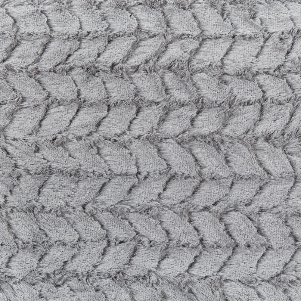 Coperta in poliestere grigio chiaro 200 x 220 cm copriletto decorativo in morbida pelliccia plaid