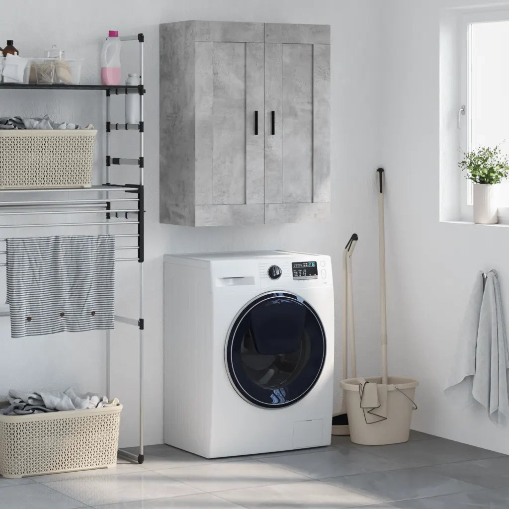 Mobile a Parete Grigio Cemento 69,5x34x90 cm Legno Multistrato 830400