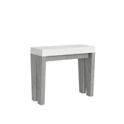Consolle allungabile 90x40/196 cm SpimboX Mix Small piano Bianco Frassino - struttura Cemento