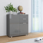 Credenza con Finitura-Buffet-Armadio da cucina Lucida Grigia 71x35x80 cm in Truciolato