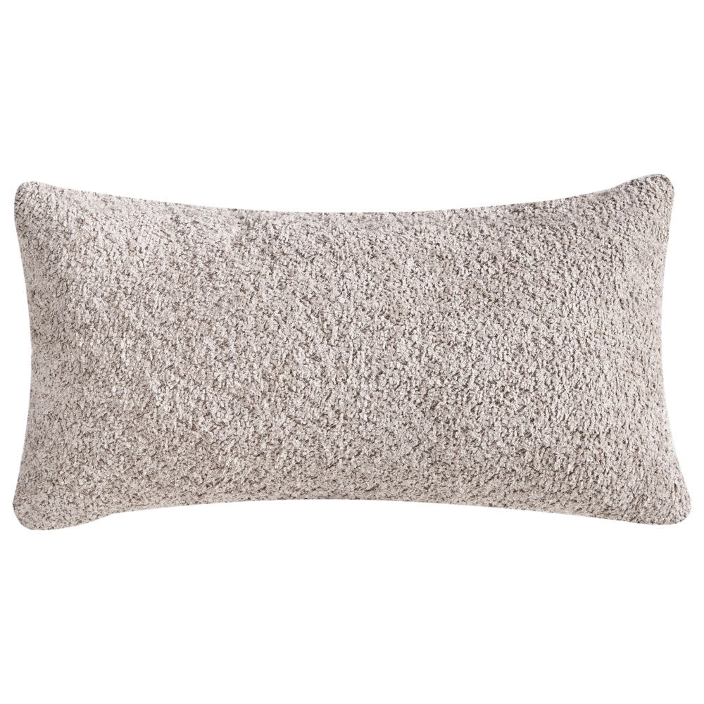 Poltrona in tessuto bouclè beige e gambe nere Schienale Curvo Stile Retro Glam Art Decor