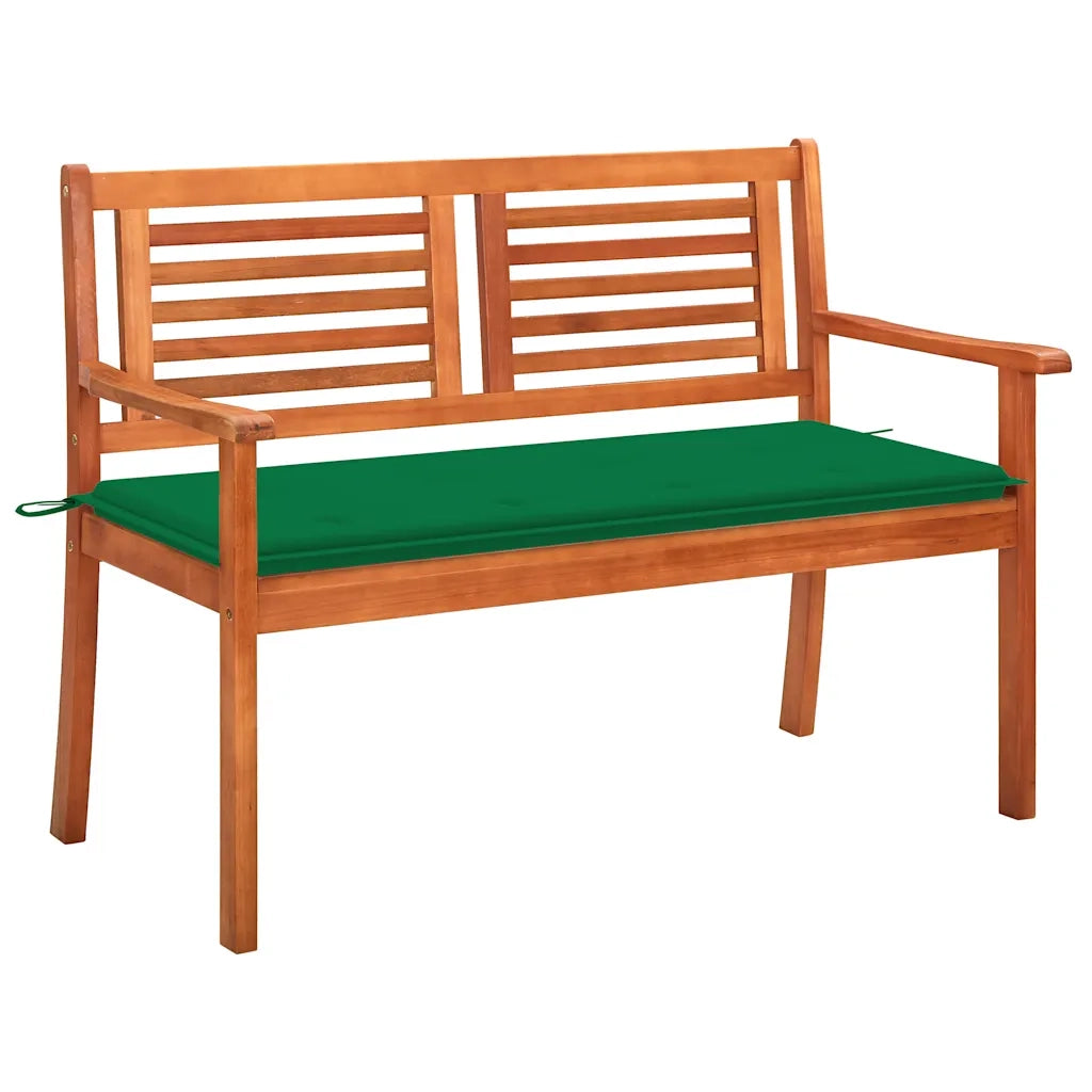 Panchina da Giardino 2 Posti e Cuscino 120cm Massello Eucalipto cod mxl 72308