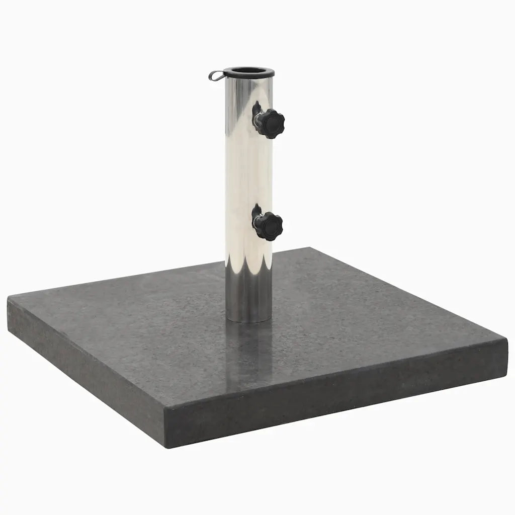 Base quadrata per ombrellone 45 x 45 x 5 cm robusta e stabile per uso esterno finitura granito nero opaco 02_0045906