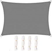 Vela ombreggiante 5x7m in HDPE 180 g/m² Traspirante Tenda a Vela Parasole Rettangolare Protezione Solare Respirante Anti UV Giardino Esterni Grigio
