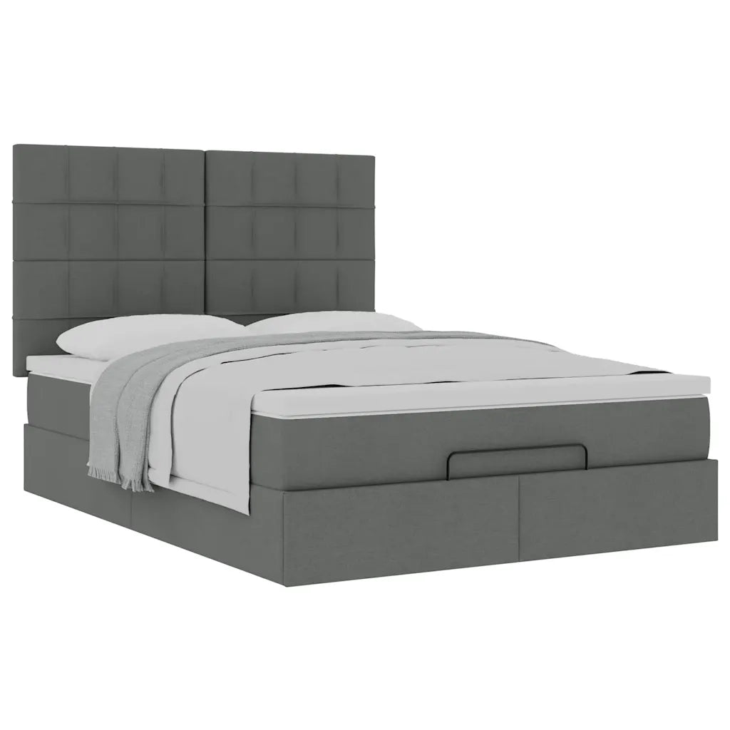 Struttura Letto Pouf con Materasso 140x190 cm in Tessuto 3313155