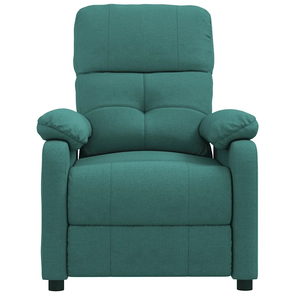 Poltrona | Sedia Relax Reclinabile in Tessuto Verde Scuro