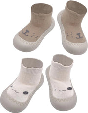Babyscarpe Antislip - Design Cartoon - Bianco - Comodo e soffice - Adatto per bambine e bambini - 21 EU