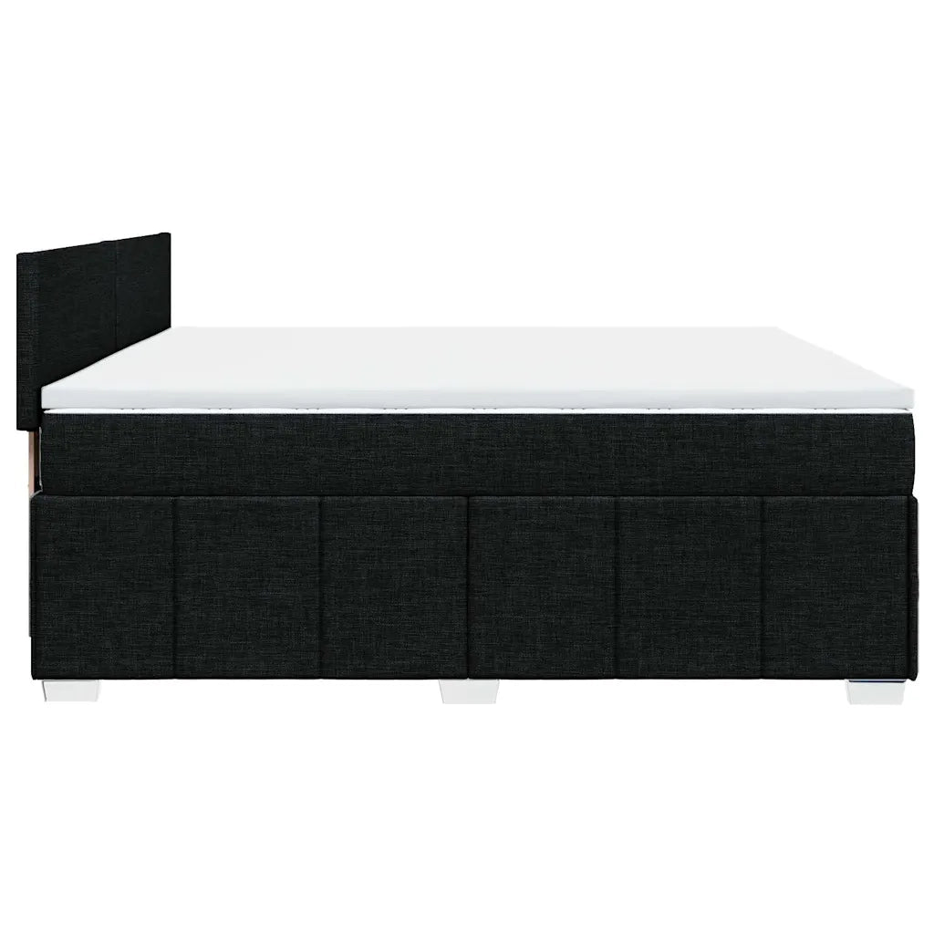 Giroletto a Molle con Materasso Nero 200x200 cm in Tessuto