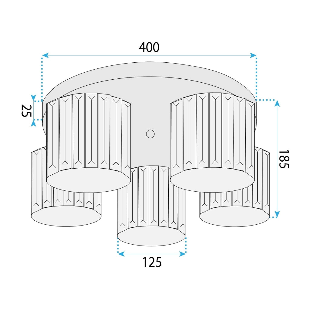 Lampada Da Soffitto Ebt024-5c Gold