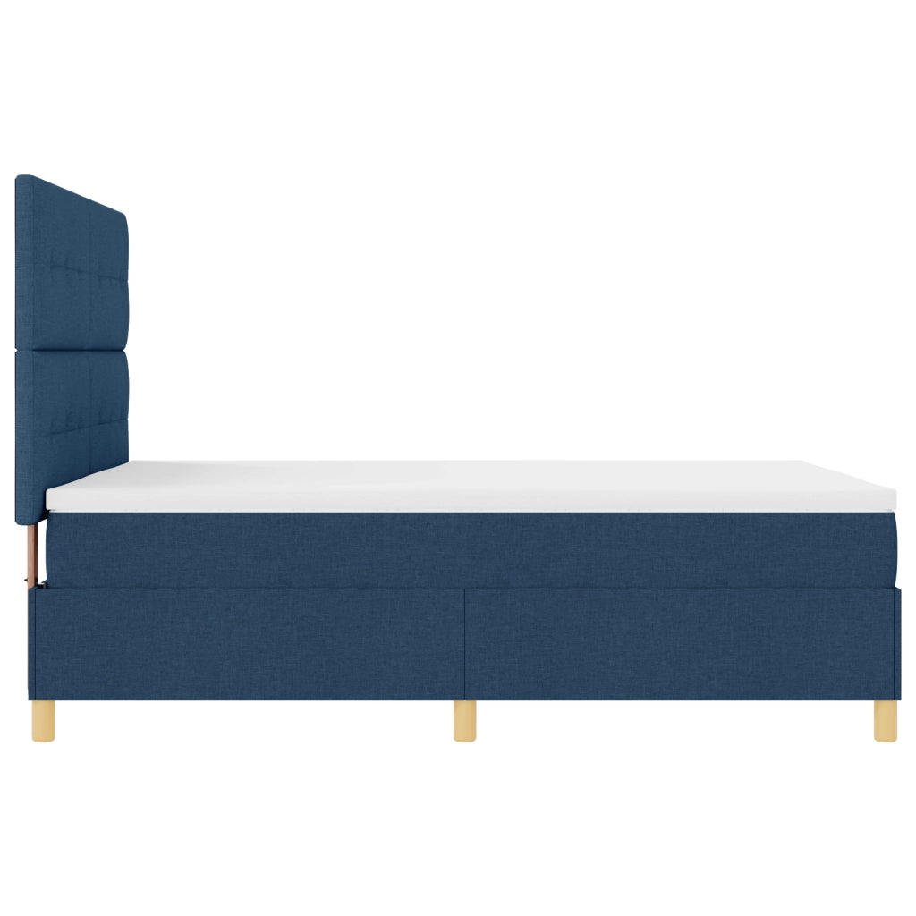 Letto a Molle con Materasso Blu 160x200 cm Tessuto