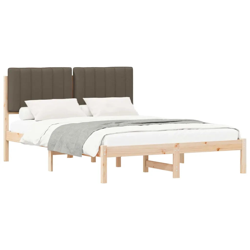 Letto con Testiera Rivestita Talpa 135 x 190 cm Pino massello