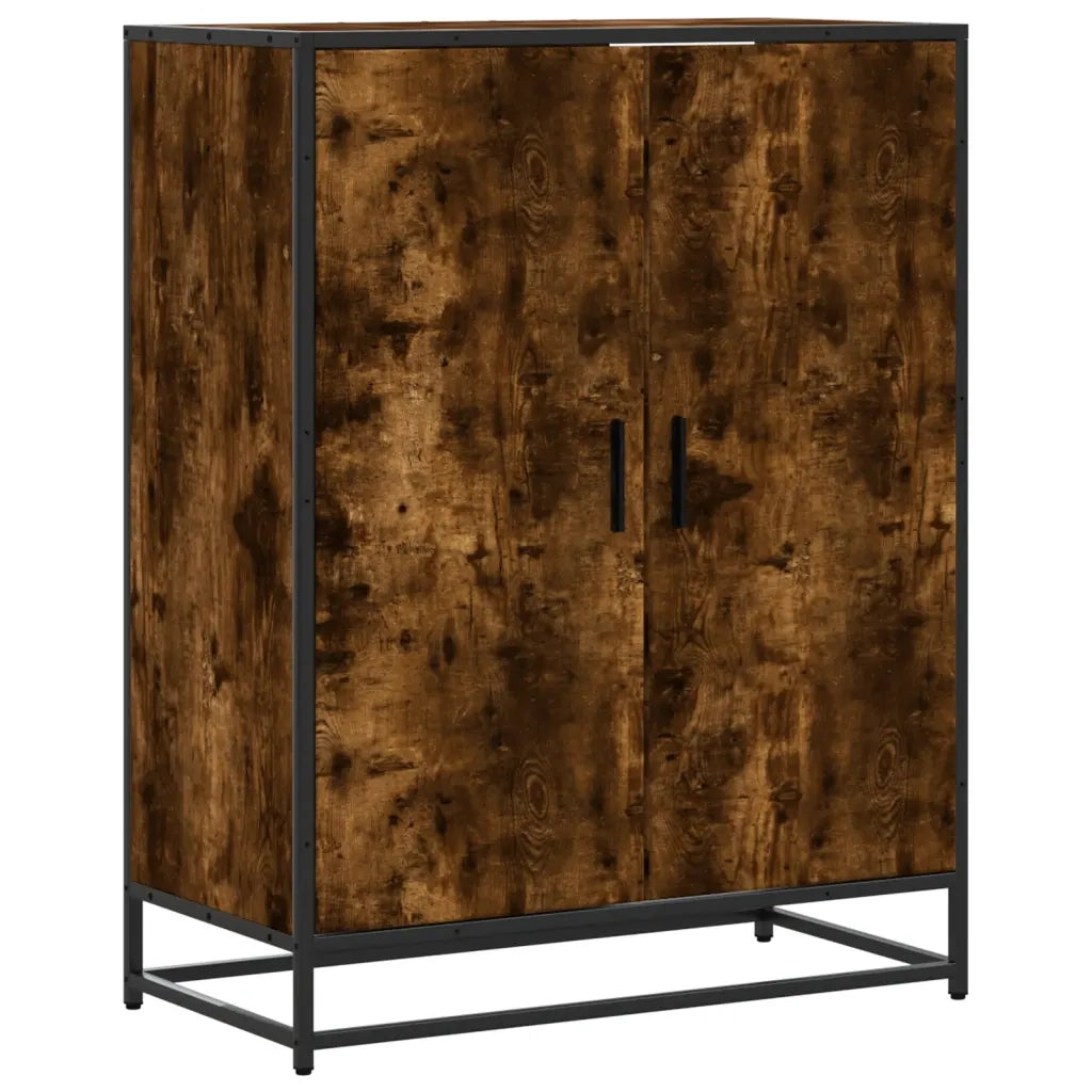 vidaXL Scarpiera Rovere Fumo 75x38x97,5 cm Legno Multistrato Metallo