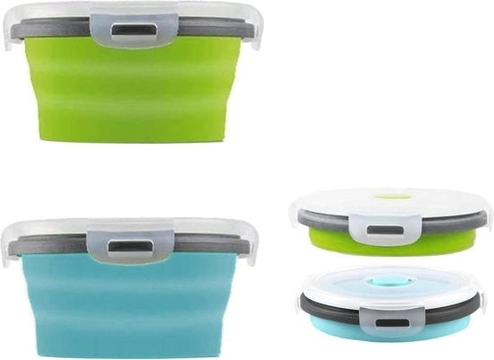 Set di contenitori siliconici ripiegabili - decine di contenitori per pane - resistente al magnetron