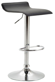 Sgabello Dyn V2 in similpelle nero,cromo