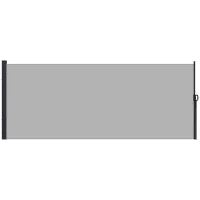 Tenda Laterale Retrattile 400x180 cm con Maniglia, in Metallo, Alluminio e Poliestere, Grigio Chiaro