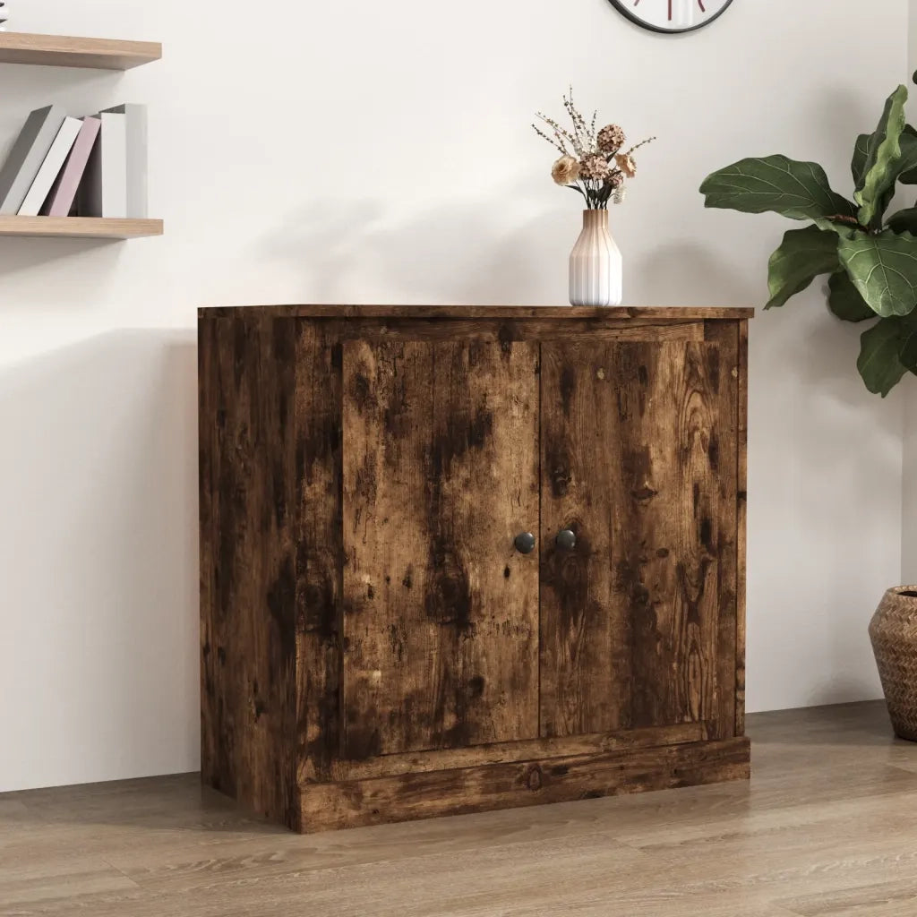 Credenza Rovere Fumo 70x35,5x67,5 cm in Legno Multistrato 816189