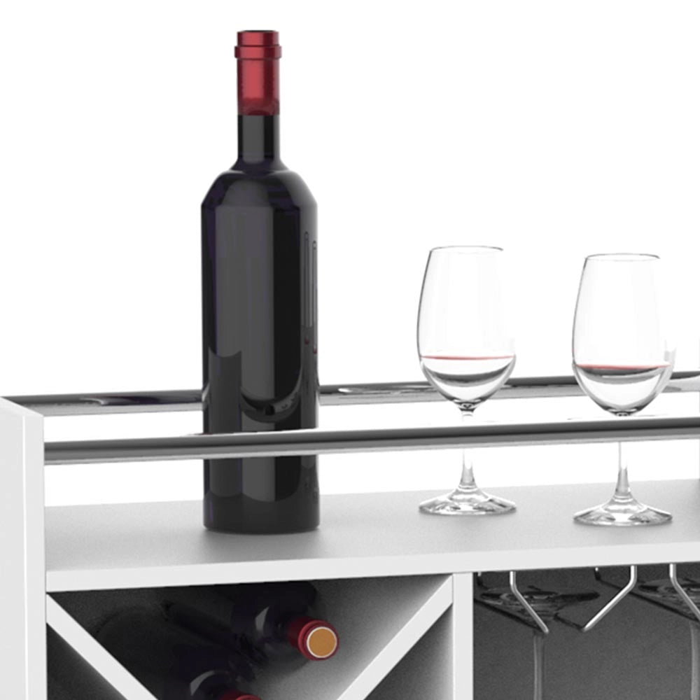 Mobile Bar Cantinetta Bottiglie Vino Legno Cantina 20 Posti Porta Calici Bianco
