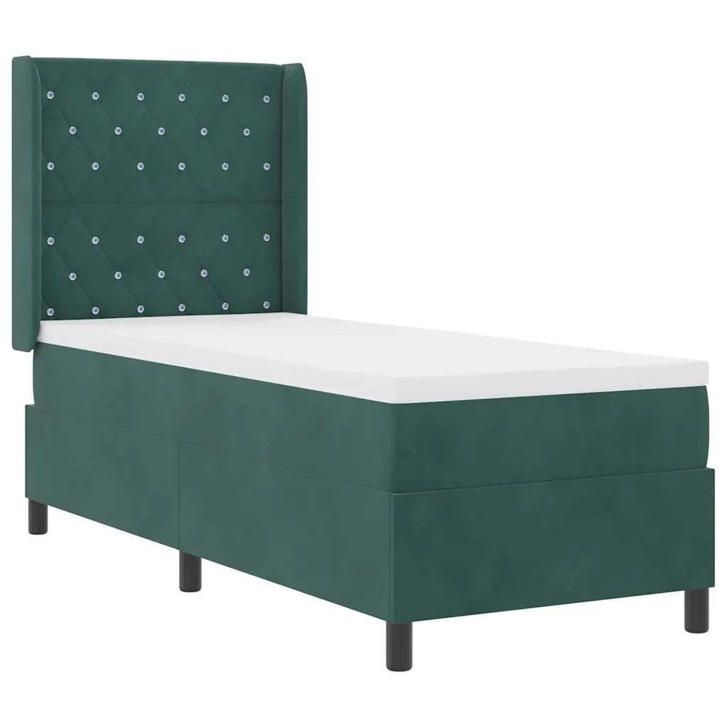 Letto con Box Springs LED e Materasso Verde Scuro 80 x 200 cm 3343787