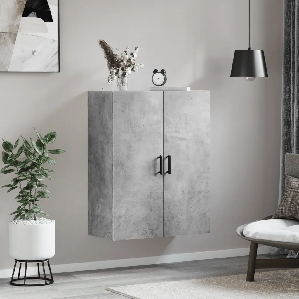 vidaXL Mobile a Parete Grigio Cemento 69,5x34x90 cm