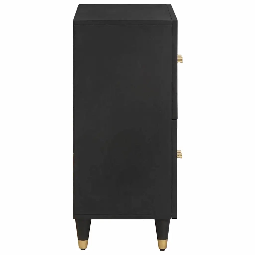 Credenza | Madia | Buffet da pranzo | Armadio da pranzo con porta Nero 60 x 33 x 75 cm Legno di mango massello