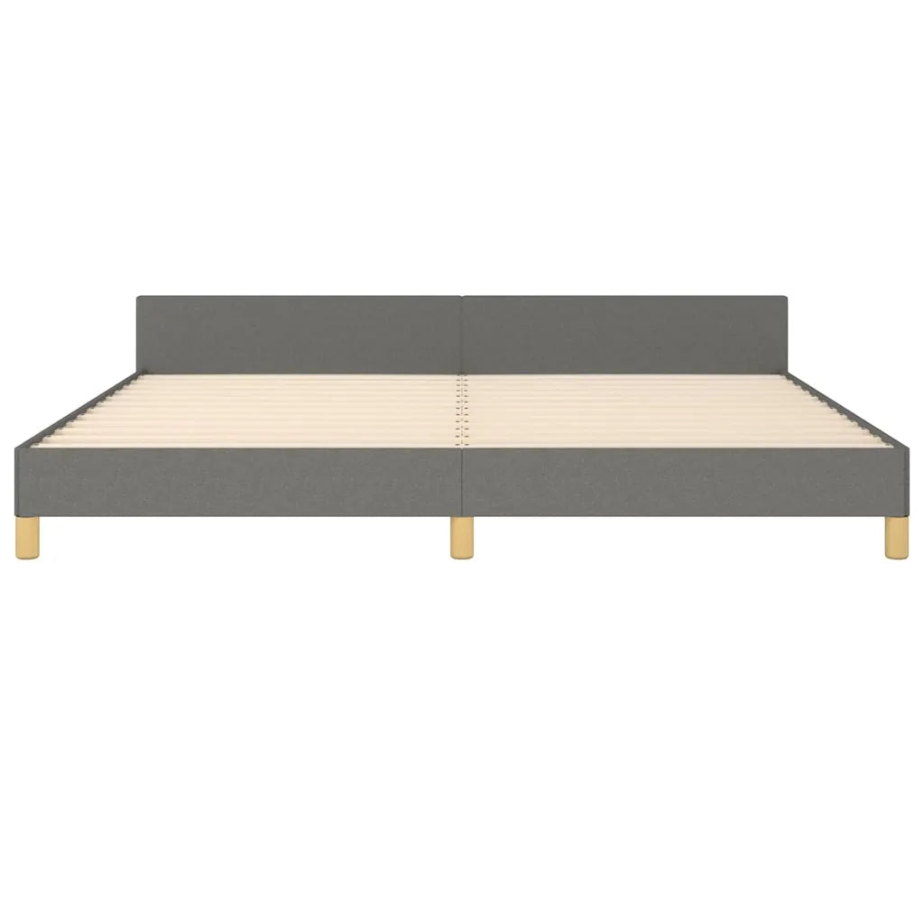 Letto matrimoniale | Letto per adulti | Giroletto senza Materasso Grigio Scuro 200x200 cm Tessuto