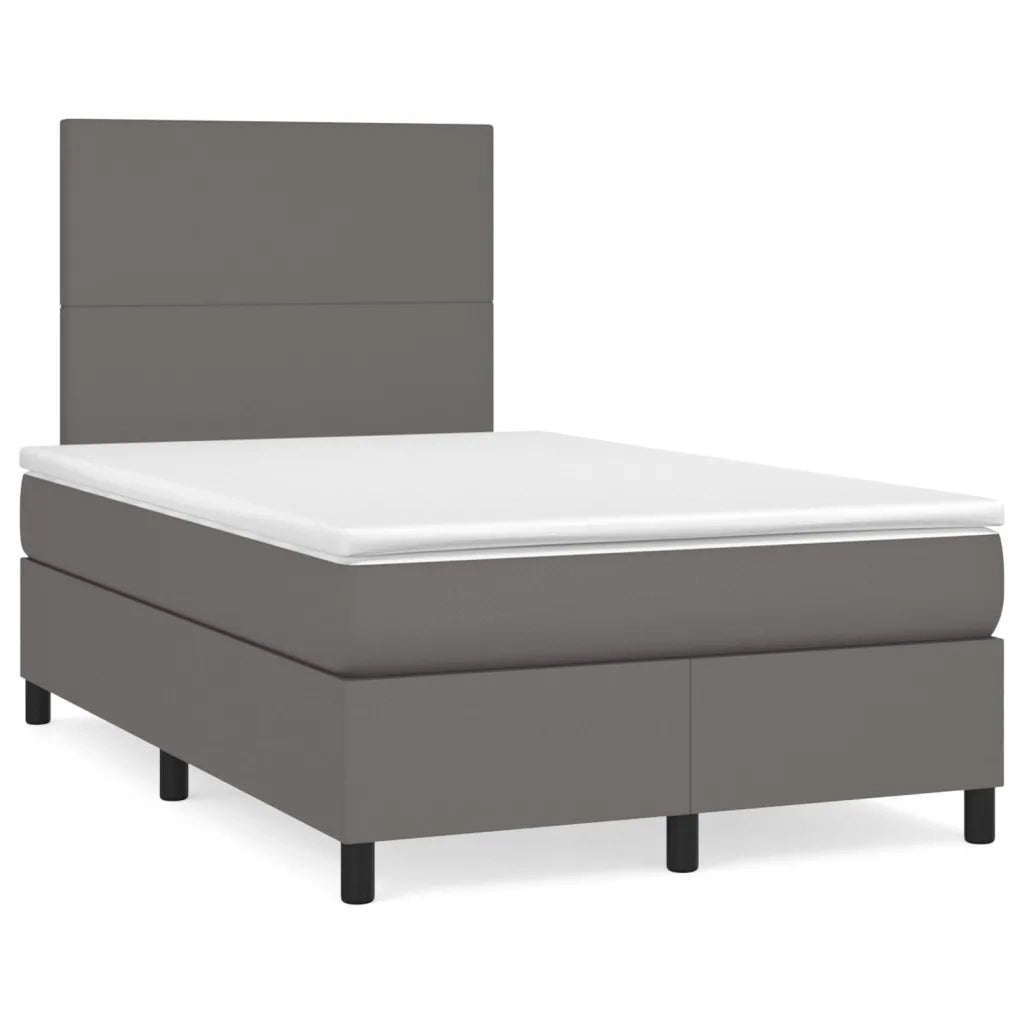 Giroletto a Molle con Materasso Grigio 120x190 cm in Similpelle 3269969