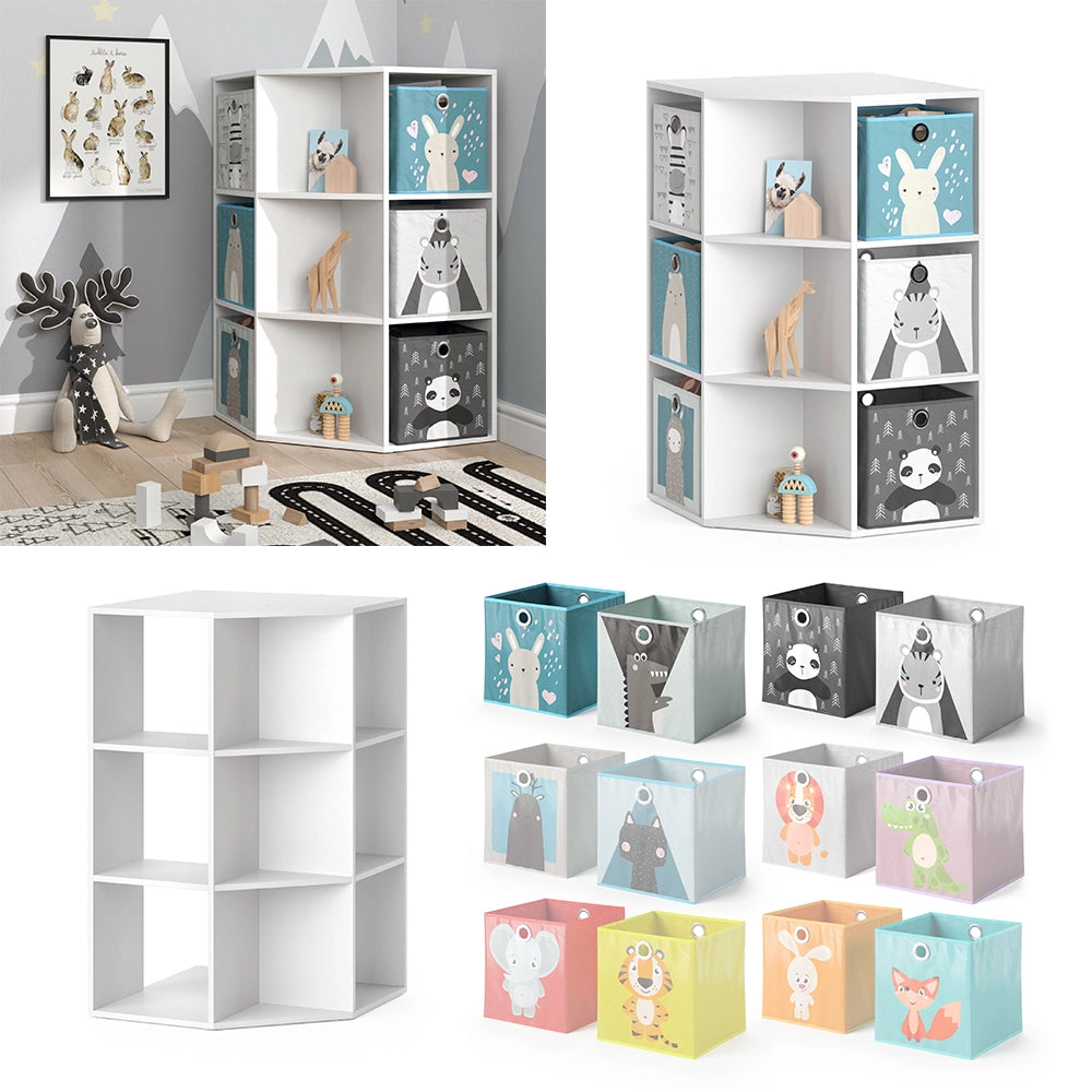 Vicco Libreria bambini Bianco 64 x 107.8 cm con 4 scatole pieghevoli