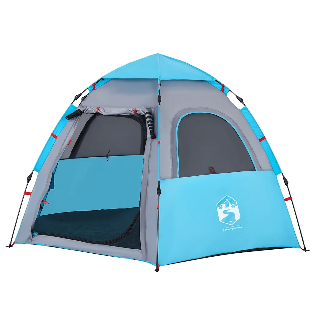 Tenda da Campeggio Cabina 4 Persone Blu a Rilascio Rapido 4005333