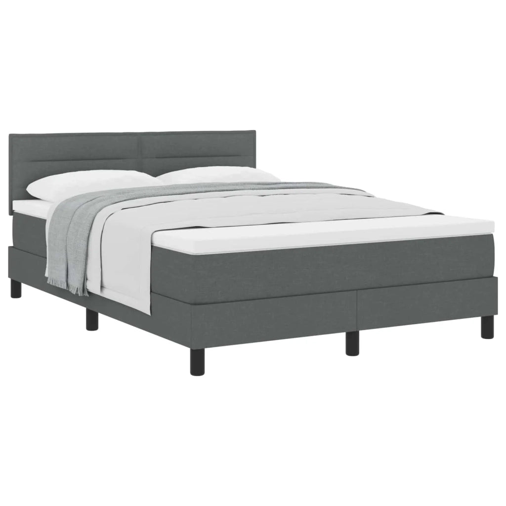 Letto a molle con testiera Grigio scuro 140 x 200 cm Tessuto 3338616