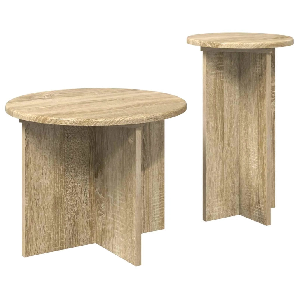 Set tavolini 2 pcs Rovere Sonoma Legno ingegnerizzato