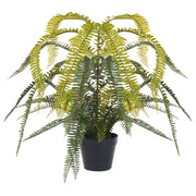 Pianta artificiale in vaso Materiale sintetico verde e nero 105 cm Pianta di foglie di felce Accessorio decorativo per interni