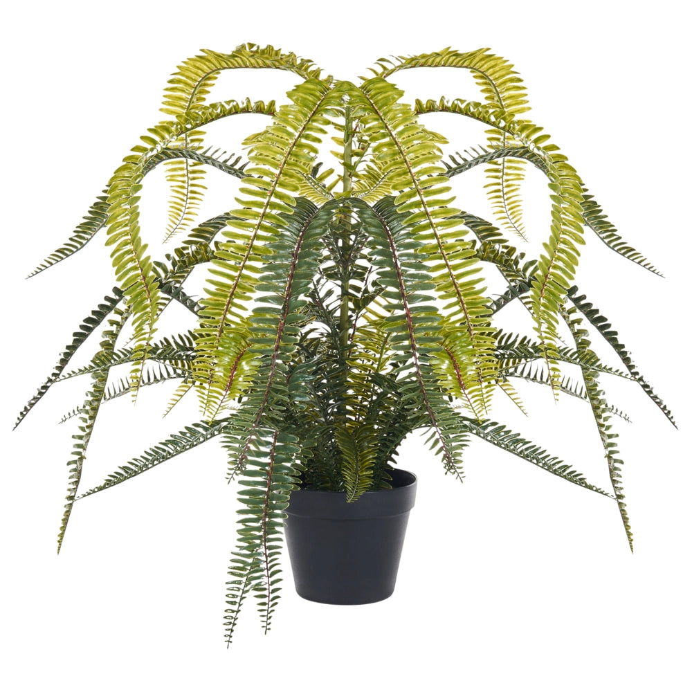 Pianta artificiale in vaso Materiale sintetico verde e nero 105 cm Pianta di foglie di felce Accessorio decorativo per interni