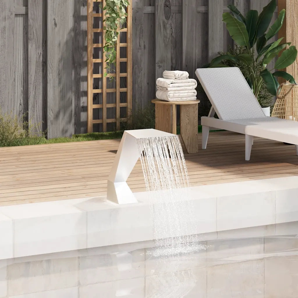 Fontana per Piscina in Acciaio Inossidabile 64x30x52 cm Argento   cod mxl 73597