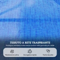 Sdraio da Giardino Pieghevole con Schienale Regolabile, Cuscino e Foro per Viso, Blu Scuro