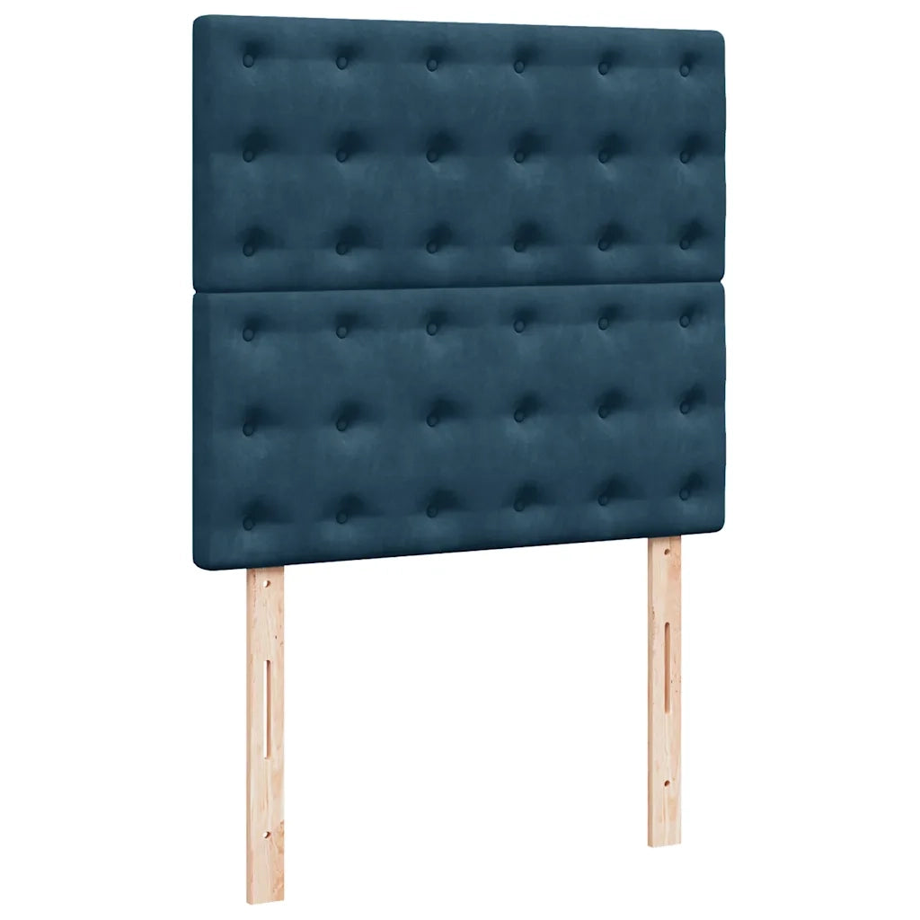 Giroletto a Molle con Materasso Blu Scuro 80x200 cm in Velluto