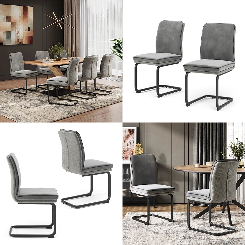 Vicco Sedia a sbalzo Grigio Set di 2