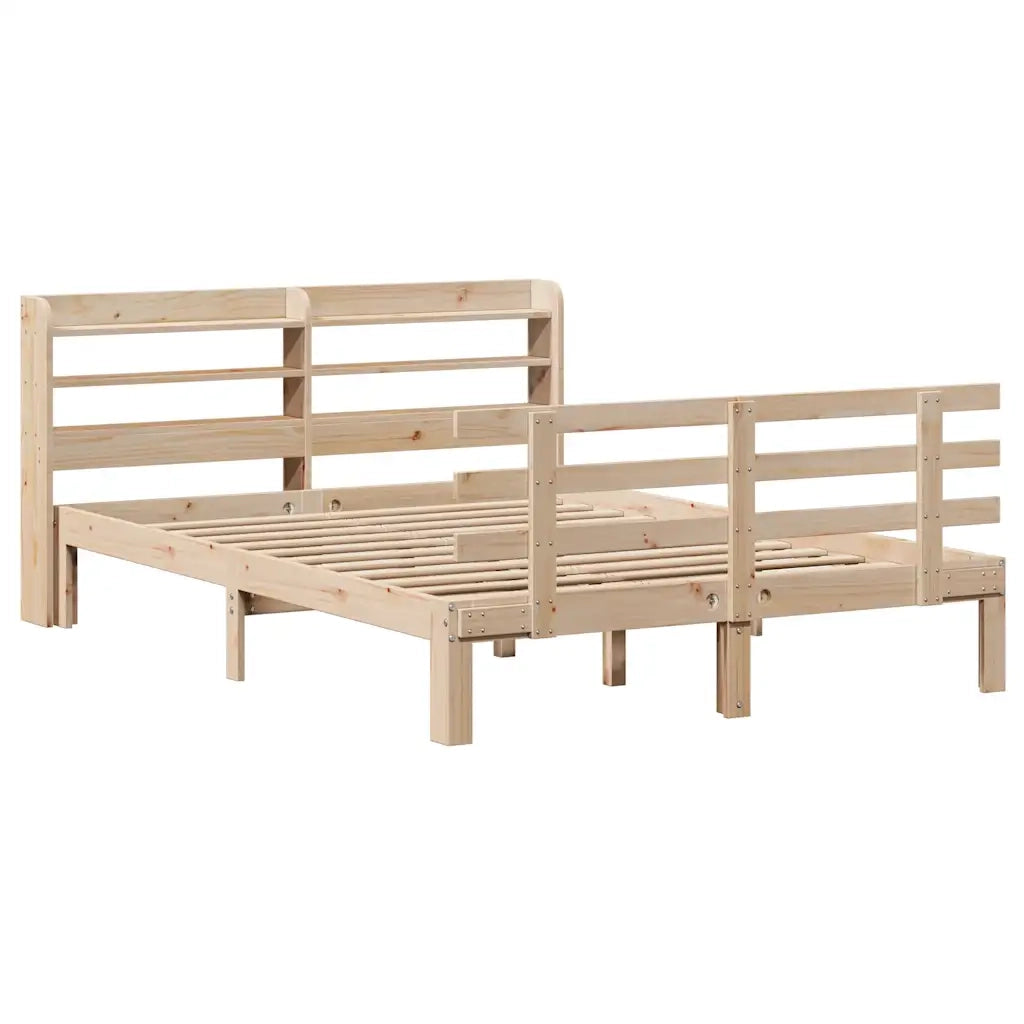 Giroletto con Testiera 150x200 cm in Legno Massello di Pino