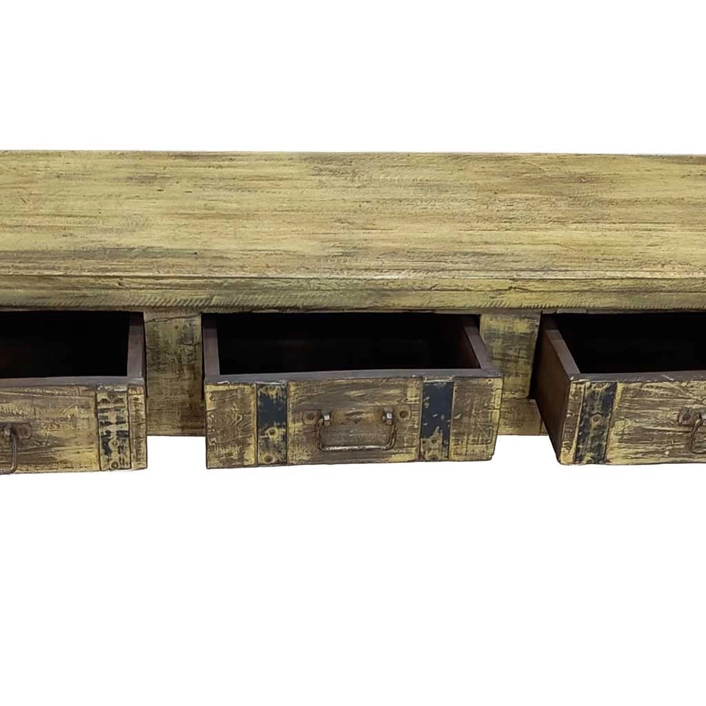 Mobile basso artigianale in legno 165-175x45x57h cm