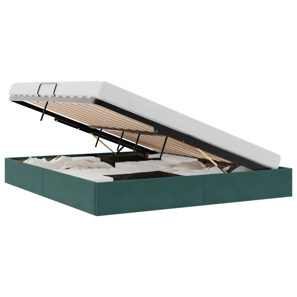 Letto ottomano Verde Scuro 180 x 200 cm Velluto