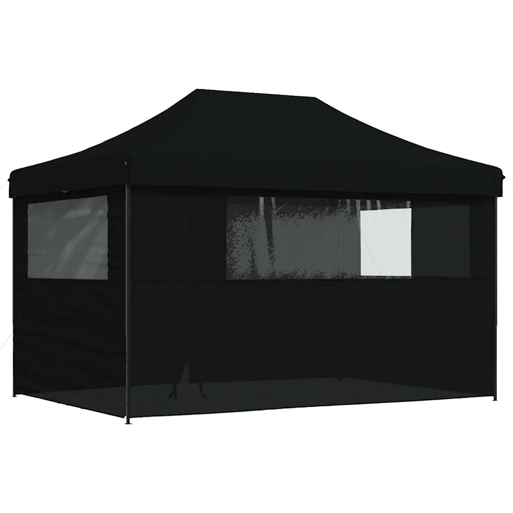 Tendone per Feste Pieghevole Pop-Up con 4 Pareti Nero 4005030