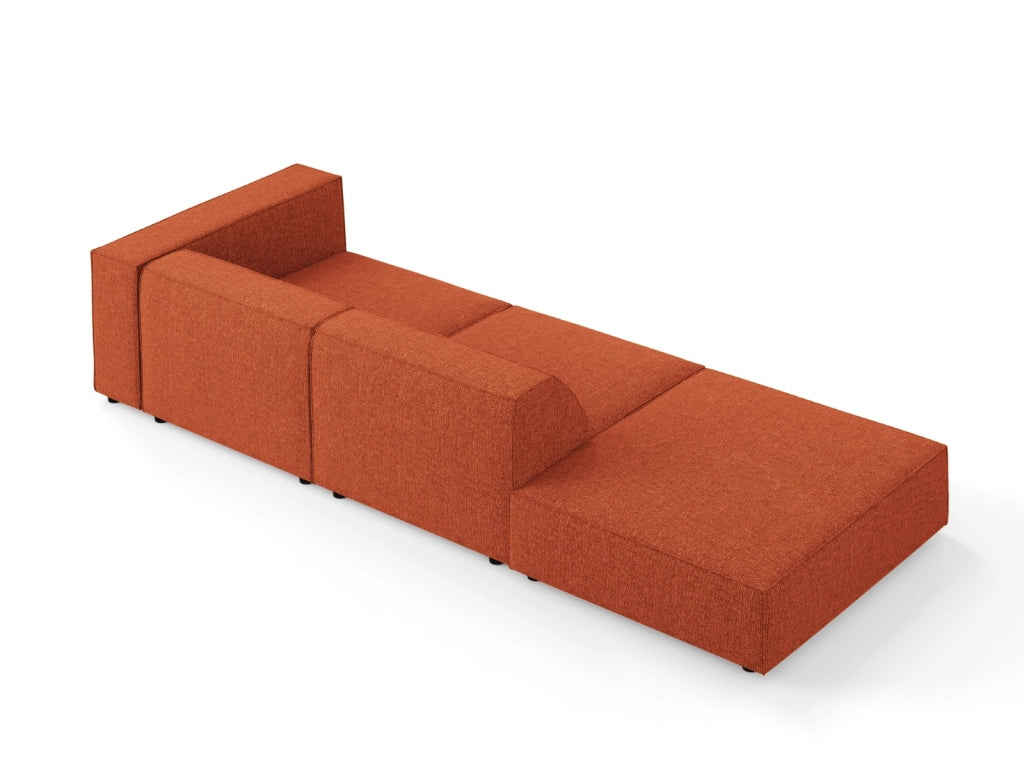 Cosmopolitan Design - Divano sinistro "Arendal" 4 posti in ciniglia terracotta 