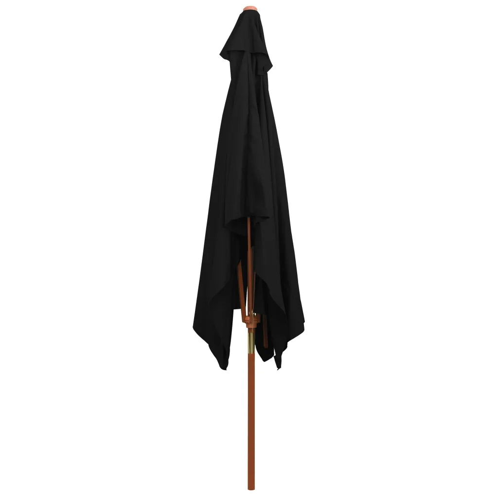 Ombrellone da Giardino con Palo in Legno Nero 200x300 cm 313760